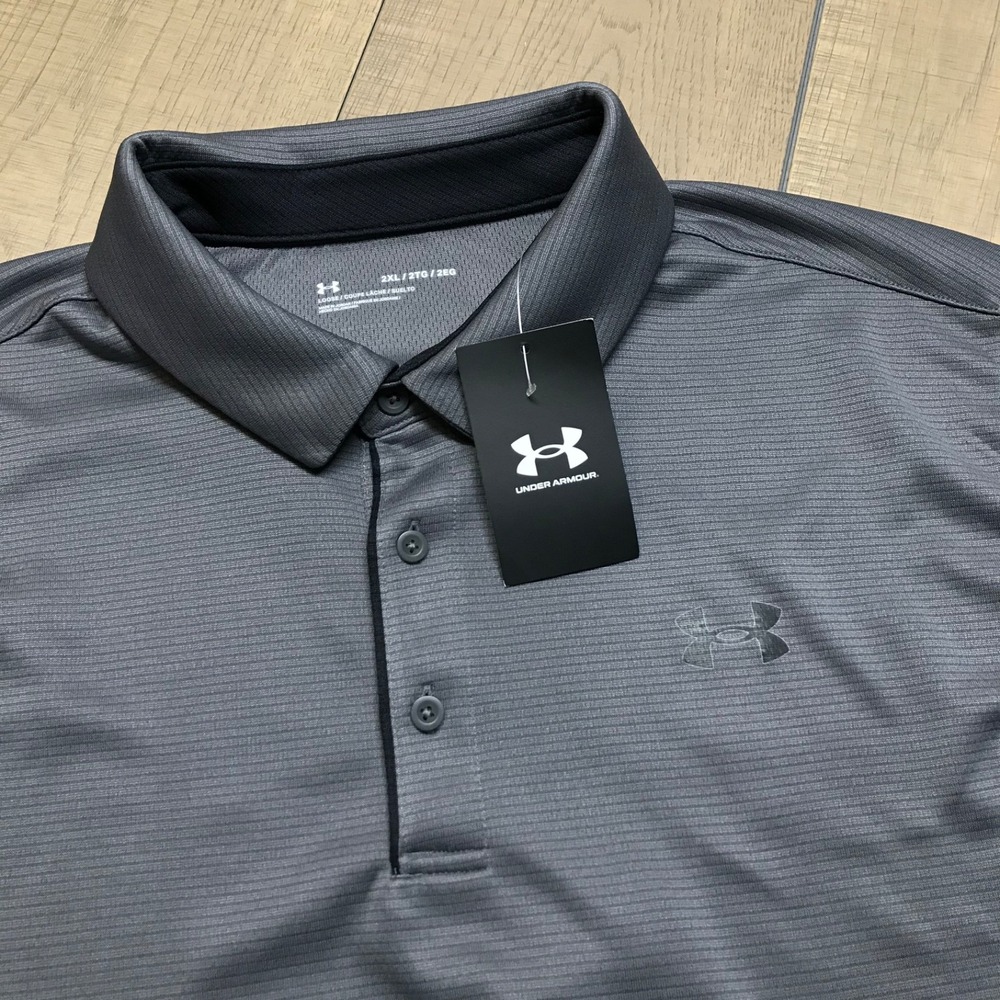 Under armour Polo Shirt Mens Size 2XL Gray Tech Golf Performance Short Sleeve UA - Picture 4 of 12